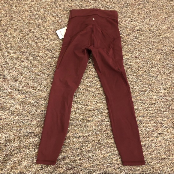 Lululemon power thru 25” legging size 4 red merlot - Picture 4 of 5
